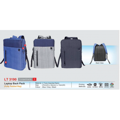 [Laptop Back Pack] Laptop Back Pack (Fully Padded Bag) - LT3190